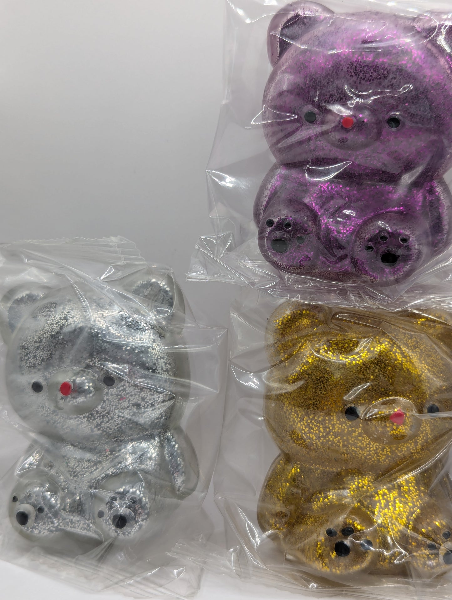 Air filled glitter teddy